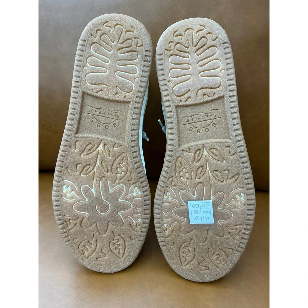 Skechers BOBS Cute Court Glitz Look Women 11 White Gold New Metallic Sneakers